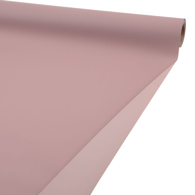 Пленка матовая, 57 смx10 м, 63 mic, двусторонняя, двухцветная Пудровый-розовый